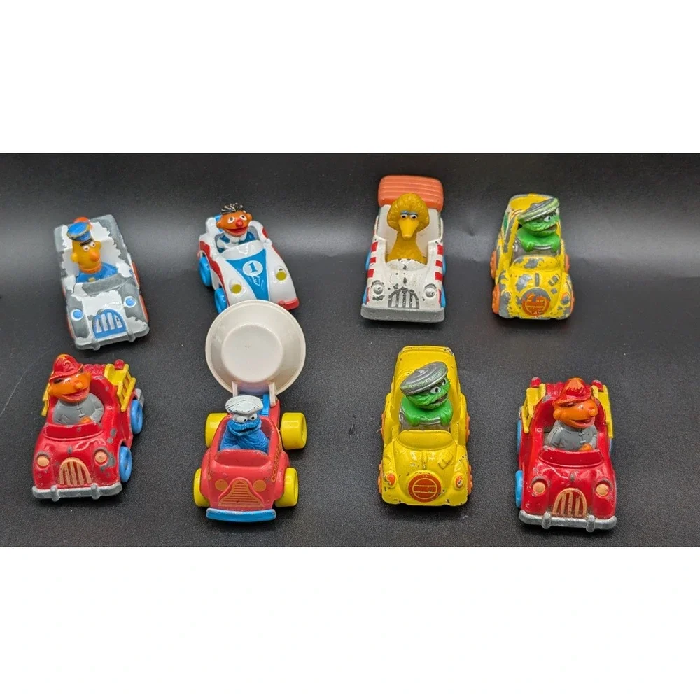 1980s Playskool Sesame Street Characters Vintage Die Cast Cars Lot Of 8